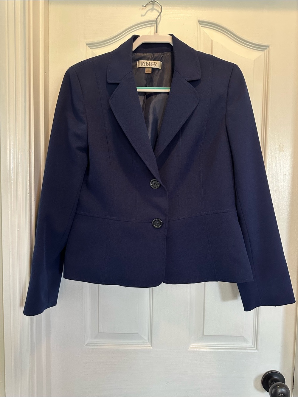 Kasper Women's Dark Navy Two-Button Tailored Blazer